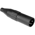 AC3MMCPJ, XLR Connectors 3 Pole XLR Male Cable Connector Thermoplastic Shell ...