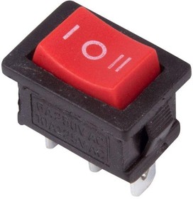 Фото 1/6 Выключатель клавишный 250В 6А (3с) ON-OFF-ON красн. с нейтралью Mini (RWB-205; SC-768) REXANT 36-2144