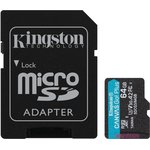 Карта памяти Kingston Canvas Go! Plus microSDXC UHS-I Cl10 +ад, SDCG3/64Gb