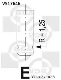 V517646, Клапан выпускной RENAULT [K7J 710, K7J 714, K7M 710]
