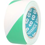AT8, AT8 Green/White PVC 33m Hazard Tape, 0.14mm Thickness