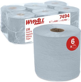 Фото 1/8 7494, WypAll Rolled Blue Paper Towel, 185 x 380mm, 630 x 6 Sheets