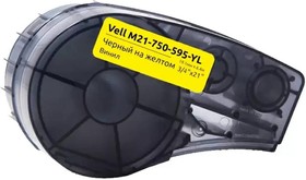 Картридж M21-750-595-YL (19.1 мм / 6.4 м, винил, черный на желтом, VL142811) 375081