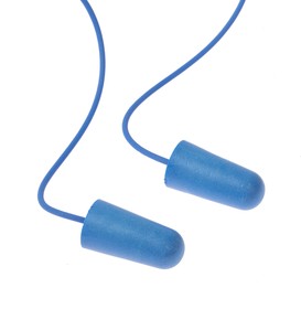 Фото 1/4 2112011, Blue Disposable Corded Ear Plugs, 37dB Rated, Metal Detectable, 100 Pairs