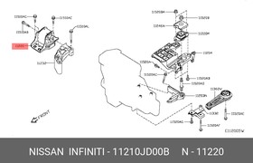 11210JD00B, КРОНШТЕЙН КУЗОВНОЙ ( [ORG]