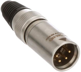 Фото 1/4 NC4MX-HD, X-HD Series - 4 pole male cable connector - "heavy duty" - metal boot and stainless steel shell - gold contacts ...