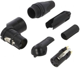 Фото 1/2 NC4FRX-B, RX Series - 4 pole right angle female cable connector - black metal housing - gold contacts The RX Series is th ...
