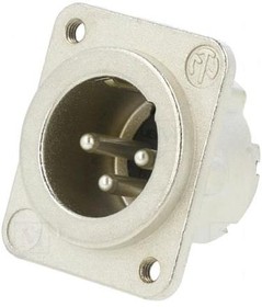 Фото 1/2 NC3MD-LX-M3, DLX Series - 3 pole male receptacle - solder cups - Nickel housing - silver contacts - M3 mounting holes The DL ...