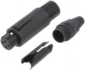 Фото 1/2 NC3FM-C-B, XLR Connectors 3 pole unisex Black/Gold