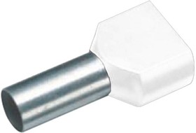 Фото 1/2 470108D, Twin Entry Ferrule 0.5mm² White 16mm Pack of 100 pieces