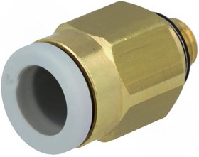 Фото 1/7 KQ2H06-M5A, KQ2 Series Straight Threaded Adaptor, M5 Male to Push In 6 mm, Threaded-to-Tube Connection Style