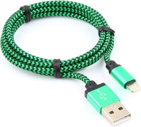Кабель USB 2.0 AM/Lightning 8P, 1м, нейлоновая оплетка, зеленый CC-ApUSB2gn1m