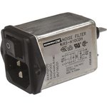 RIR303CEH, 3A, 250 V ac/dc Male Panel Mount IEC Filter 2 Pole RIR303CEH ...
