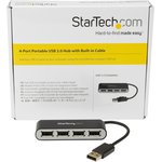 ST4200MINI2, 4 Port USB 2.0 USB A Hub, USB Bus Powered, 82 x 27 x 15mm