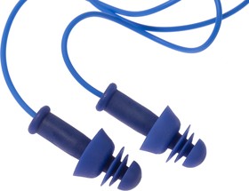 Фото 1/5 2111239, Blue Reusable Corded Ear Plugs, 27dB Rated, Metal Detectable, 50 Pairs
