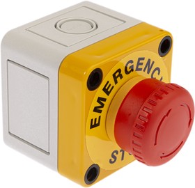 Фото 1/7 A02ESI3B1021X0+ PEA01+A01YL5, A02ES-I Series Twist Release Emergency Stop Push Button, Panel Mount, 22mm Cutout, 2NC, IP65