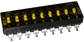 219-9MST, DIP SWITCH, 0.1A, 50VDC, 9POS, SMD