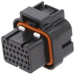 Socket, unequipped, 26 pole, straight, 4 rows, black, 3-1437290-7