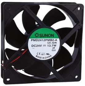 Фото 1/4 PMD2412PMB2-A (2).GN, PMD Series Axial Fan, 24 V dc, DC Operation, 289m³/h, 13.7W, 570mA Max, 120 x 120 x 38mm