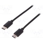 AK-300138-010-S, Cable; USB 2.0; USB C plug,both sides; nickel plated; 1m; black