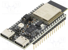 Фото 1/2 ESP32-C6-DEVKITC-1-N8, Набор для разработки: IoT; ESP32-C6-WROOM-1-N8; pin strips,USB C socket x2