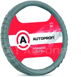 AP-470 D.GY (M) , Оплетка руля M Autoprofi Luxury кожа (гармошка) серая