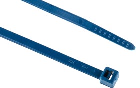 Фото 1/4 111-00829 MCT30R-PA66MP-BU, Cable Tie, 150mm x 3.5 mm, Blue Polyamide 6.6 (PA66), Pk-100