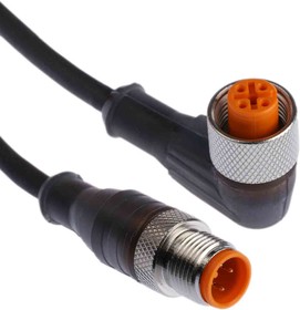 Фото 1/5 RST 4-RKWT 4-225/5M, Right Angle Female 4 way M12 to Straight Male 4 way M12 Sensor Actuator Cable, 5m