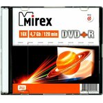 Диск DVD+R Mirex 4.7Gb 16x Slim Case (1шт) (202455)