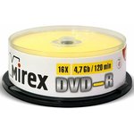 Диск DVD-R Mirex 4.7Gb 16x Cake Box (25шт) (202417)