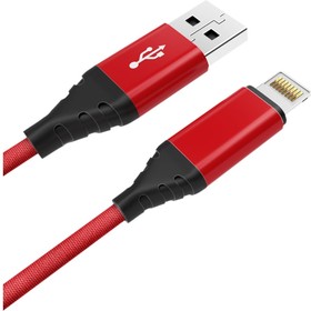 Фото 1/3 Дата-кабель CE-610 USB A- Lightning, 1м, 2.1А, текстиль, красный CE-610R