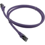 Патч-корд RJ45 - RJ45 4 пары, S/FTP, категория 6A, 1.0 м, фиолетовый, LSZH ...