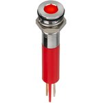 Q8F1CXXHR110E, Светодиодный индикатор в панель, Красный, 110 В AC, 8 мм, 20 мА ...