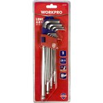 Ключи 6-гранные длинные с шаром 9шт в держателе WP222007 WORKPRO