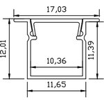 Профиль алюминиевый для светодиодной ленты AAX-B 12x12mm (с рамкой) 1000 мм