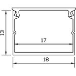 Накладной алюминиевый профиль под ленту AAX-B 18x13mm 1000 мм