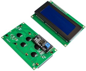 SPI/I2C 2004 LCD blue, ЖКИ-дисплей 20 х 4 с последовательным интерфейсом для Arduino проектов (синяя подсветка)