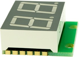 Фото 1/2 SHD0028G, Двухразрядный светодиодный семисегментный дисплей со сдвиговым регистром, зеленый