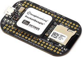 Фото 1/3 PocketBeagle, Одноплатный компьютер на основе SoC OSD3358-SM с ядром ARM Cortex-A8, 72 I/O