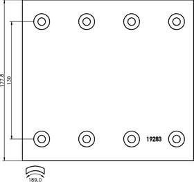 1928308, Накладка тормозной колодки SAF стандарт (420х178мм, 8 отверстий) (комплект на ось) (8шт.) TEXTAR
