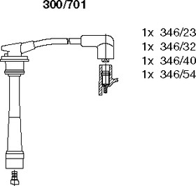 Фото 1/3 300/701, Провод высоковольтный HYUNDAI Elantra XD,Sonata 5 комплект BREMI
