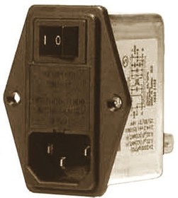 Фото 1/2 RIS0422H2, Filtered IEC Power Entry Module, IEC C14, General Purpose, 4 А, 250 В AC, 2-Pole Switch