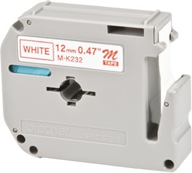 MK232B, Red on White Label Printer Tape, 8 m Length, 12 mm Width