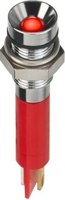 Q6R1CXXR24E, Светодиодный индикатор в панель, Красный, 24 В DC, 6 мм, 20 мА, 40 мкд, IP67