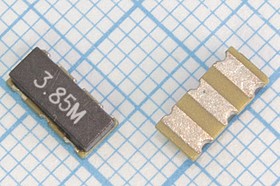 Керамические резонаторы 3.85МГц, SMD 7.4x3.4мм с тремя контактами; №пкер 3850 \C07434C3\\4000\ /-20~80C\ZTTCC3,85MG\3C