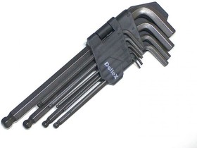 Фото 1/9 Набор ключей Г-образных 9 шт. 1,5-10 мм с шаром, L=180mm SHB-009