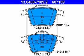 13.0460-7189.2, 13.0460-7189.2_!колодки дисковые з.\ Volvo XC90 2.5iT/3.0i T6/2.4 D5 02