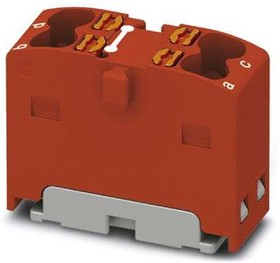 Distribution block, push-in connection, 0.14-2.5 mm², 4 pole, 17.5 A, 6 kV, red, 1046611