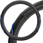 aws-li-17m, Оплетка на руль искусст. кожа текстура карбон черная/синяя бел ...