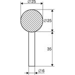 Шарошка абразивная сфера D25, К60, хв.6мм 21655